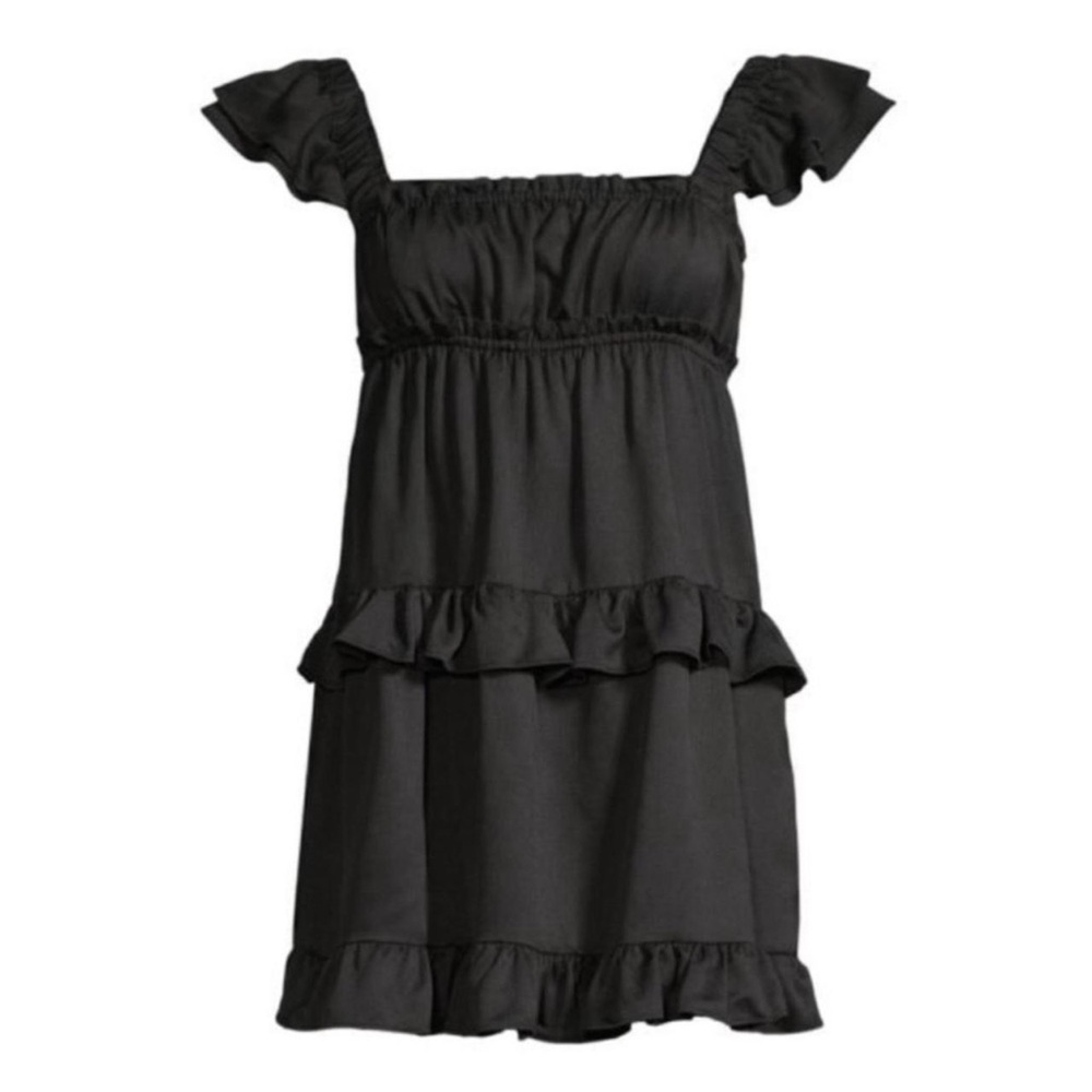 WeWoreWhat Black Ruffled Dress